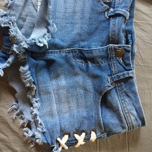 Jean distressed shorts